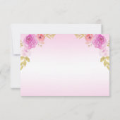 エレガント赤面ピンクフローラキンセアニラ 出欠カード (裏面)