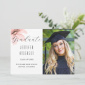 エレガント赤面ピンクフローラグラッド写真 案内状 (スタンド正面)