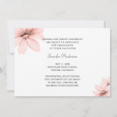 エレガント赤面ピンクフローラグラッド写真 案内状 (裏面)