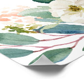 エレガント赤面ピンクフローラグ結婚リーズウェルカム ポスター (角)