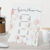 エレガント赤面ピンクフローラサロン価格表メニュー 台座サイン (インサイチュ)