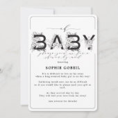 エレガント赤面ピンクフローラバイメール赤ちゃんシャワー 招待状 (正面)