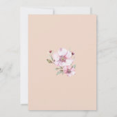 エレガント赤面ピンクフローラバラベビーシャワー 招待状 (裏面)