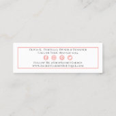 エレガント赤面ピンクフローラバラモダンソーシャルメディア スキニー名刺 (裏面)