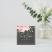 エレガント赤面ピンクフローラバラモダンソーシャルメディア スクエア名刺 (スタンド正面)