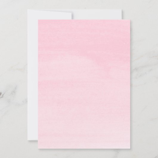 エレガント赤面ピンクフローラビクトリアンブライダルシャワー 招待状 (裏面)