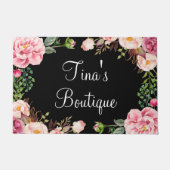 エレガント赤面ピンクフローラビジネスウェルカムドアマット ドアマット (正面)