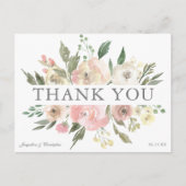 エレガント赤面ピンクフローラピー結婚ニー ポストカード (正面)