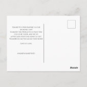 エレガント赤面ピンクフローラブライダルサンキューカード ポストカード (裏面)