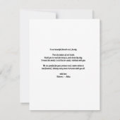 エレガント赤面ピンクフローラブライダルシャワーありがとう  カード (裏面)