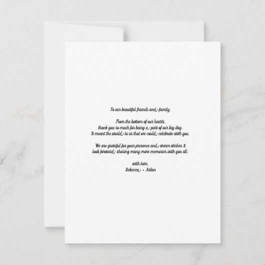 エレガント赤面ピンクフローラブライダルシャワーありがとう  カード (裏面)