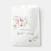 エレガント赤面ピンクフローラブライダルシャワー フェイバーバッグ (正面)