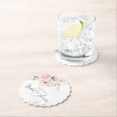 エレガント赤面ピンクフローラブライダルシャワー ペーパーコースター (インサイチュ)