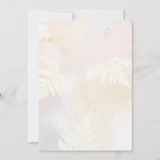 エレガント赤面ピンクフローラブライダルシャワー 招待状 (裏面)