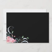 エレガント赤面ピンクフローラブライダルシャワー 招待状 (裏面)