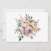 エレガント赤面ピンクフローラリハーサルディナー 招待状 (裏面)