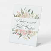 エレガント赤面ピンクフローラ庭園の結婚式アドバイス 台座サイン (正面)