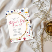 エレガント赤面ピンクフローラ母の日ブランチ 招待状