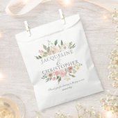 エレガント赤面ピンクフローラ牡丹春の結婚式 フェイバーバッグ (クリップ留めされた状態)