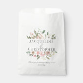 エレガント赤面ピンクフローラ牡丹春の結婚式 フェイバーバッグ (正面)