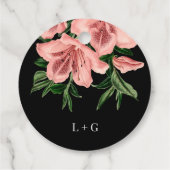 エレガント赤面ピンクフローラ結婚の皆様 フェイバータグ (裏面)