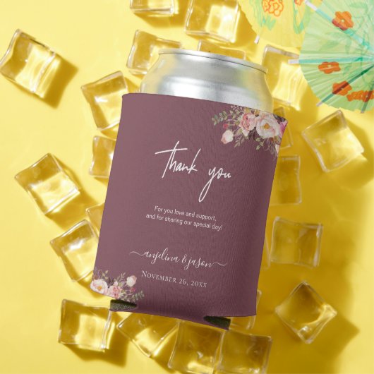 エレガント赤面ピンクフローラ結婚の皆様 缶クーラー (インサイチュ 夏)