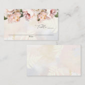 エレガント赤面ピンクフローラ結婚の護衛カード エンクロージャーカード (正面/裏面)