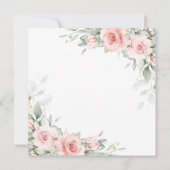 エレガント赤面ピンクフローラ結婚グリーナリー広場 招待状 (裏面)