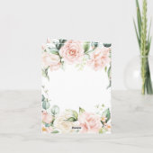 エレガント赤面ピンクフローラ結婚ズ サンキューカード (裏面)