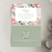 エレガント赤面ピンクフローラ結婚ズ 出欠カード