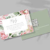 エレガント赤面ピンクフローラ結婚ズ 出欠カード