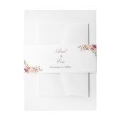 エレガント赤面ピンクフローラ結婚ズ 招待状ベリーバンド (正面例)