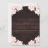 エレガント赤面ピンクフローラ結婚ズ 招待状 (裏面)