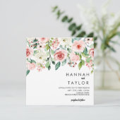 エレガント赤面ピンクフローラ結婚ズ 招待状 (スタンド正面)