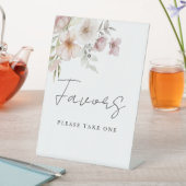 エレガント赤面ピンクフローラ結婚式の引き出物 台座サイン (インサイチュ)