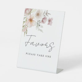 エレガント赤面ピンクフローラ結婚式の引き出物 台座サイン