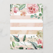 エレガント赤面ピンクフローラ結婚披露宴 エンクロージャーカード (裏面)