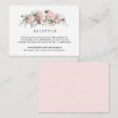 エレガント赤面ピンクフローラ結婚披露宴 エンクロージャーカード (正面/裏面)