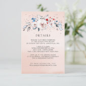 エレガント赤面ピンクフローラ結婚詳細 エンクロージャーカード (スタンド正面)