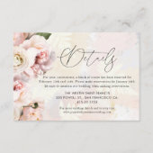 エレガント赤面ピンクフローラ結婚詳細 エンクロージャーカード (正面)