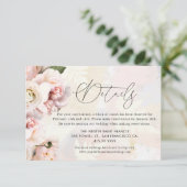 エレガント赤面ピンクフローラ結婚詳細 エンクロージャーカード (スタンド正面)