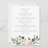 エレガント赤面ピンクフローラ緑結婚式 プログラム (裏面)