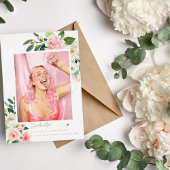 エレガント赤面ピンクフローラ金ゴールドフレ実在ーム箔 箔招待状