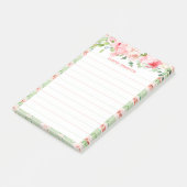 エレガント赤面ピンクフローラ |線モノグラム名 ポストイット (アングル)