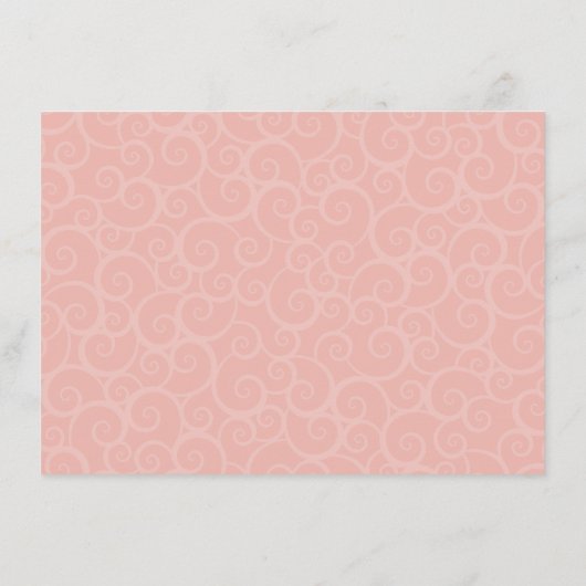 エレガント赤面ピンクブライダルシャワーウェルウィッシュ アドバイスカード (裏面)