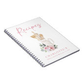 エレガント赤面ピンクブライダルシャワーレシピ本 ノートブック (右側)