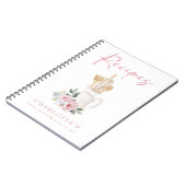 エレガント赤面ピンクブライダルシャワーレシピ本 ノートブック (左側)
