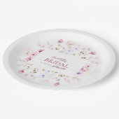 エレガント赤面ピンクブライダルシャワー紙プレート ペーパープレート (アングル)