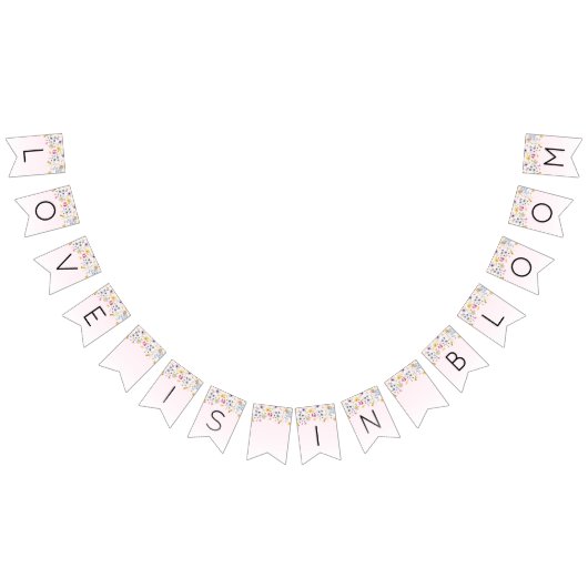 エレガント赤面ピンクブライダルシャワー バンティングフラッグ (全)