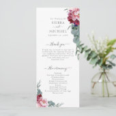 エレガント赤面ピンクブルゴーニュフローラの結婚葉 プログラム (スタンド正面)